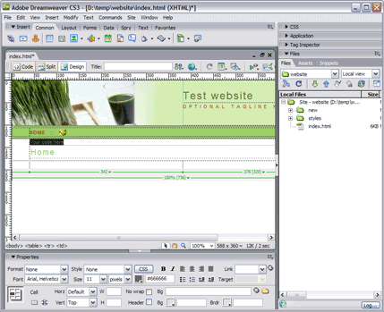 Dynamic Web Templates add menu