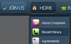 Drop Down CSS Menu Blue Round Bars