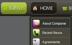 Drop Down Dhtml Menu Brown Round Bars