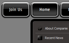 Pull Down Menu Dark Glossy Toolbar