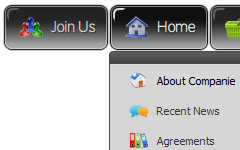 Drop Menu Dark Glossy Toolbar