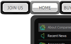 Dark Glossy Grey Menu In Html