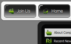 Dark Glossy Round Grey Menu Html