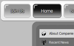 Dropdown Menus Light Grey Round Toolbar