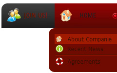 Drop Down HTML Menu Red Toolbars