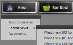 Flash Menus Black Glossy Toolbar