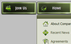 Green Glossy Drop Down Menu In Dhtml