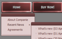 Flat Glossy Html Pull Down Menu Red