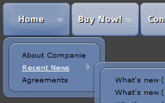 Menu com Javascript Glow Toolbar Blue