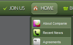 Drop Down Menu Bar Green