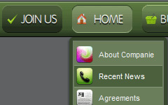 Dynamic Drop Down Menu Green