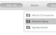 Drop Down Web Menu Grey Style