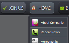 Menu Drop Down Grey Round Bars