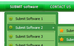 Horizontal Popup Menu Rounded Toolbar Green