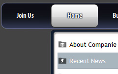 Dropdown Menu HTML iPad Blue