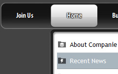 Dropdown Menu iPad Grey