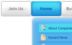 Light Glossy Menu with Flash Blue