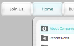 Light Glossy White Aqua Menu Navigation