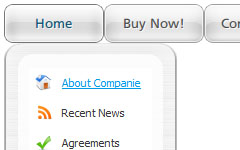 Light Glossy White Navigation Menu