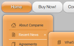 Light Glossy White Orange Menu Em Javascript
