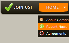 Orange Navigation Bar Menu