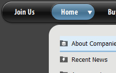 CSS Horizontal Drop Menu Blue