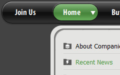 Horizontal Menu Bar Green