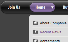 CSS Horizontal Menu Palmpre Liliac