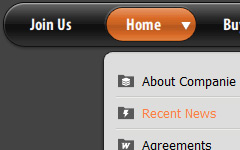 CSS Horizontal Menu Dropdown Orange