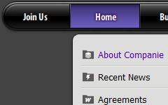 Mouseover Drop Down Menu PalmPre 2 Liliac