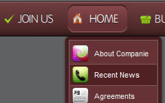 Web Drop Down Menu Red Bars