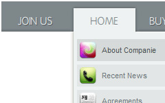 Web Menu Button Stick Grey