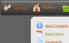 Horizontal Web Menu Sticky Black