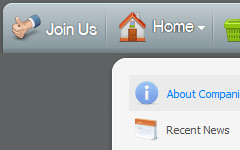 Web Navigation Menu Sticky Grey