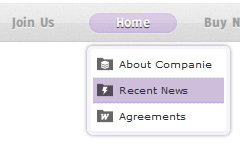 HTML Web Menu Violet Style