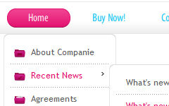 HTML Horizontal Menu White with Rose Hover